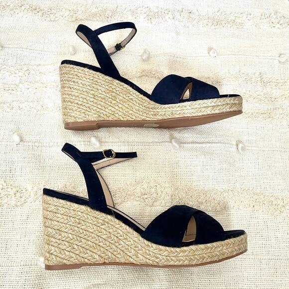 NWT Stuart Weitzman Rosemarie Leather Platform Espadrille Wedge Sandals sz 11.5 - Picture 4 of 10